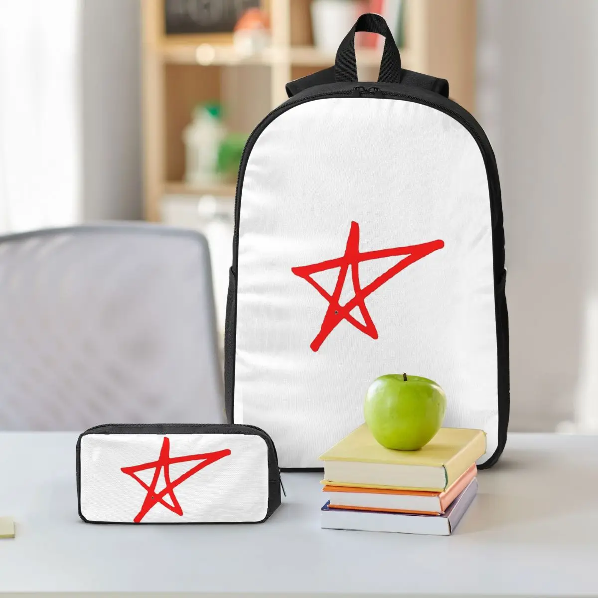 

Avril Lavigne Star Backpack Student Boys Girls BookBag School Bag Computer Shoulder Bags 3ps Insulated Lunch Bag Pencil Case