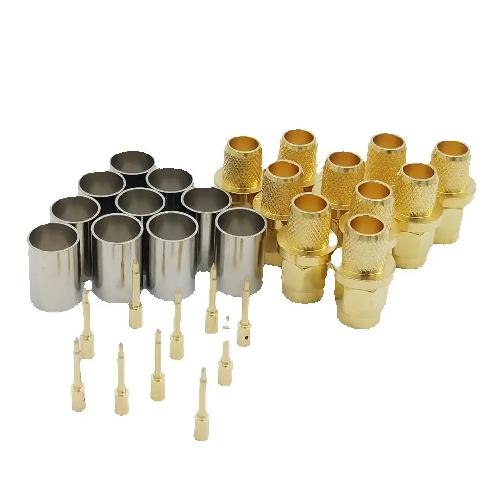 10pcs/lot SMA Male Connector 50-5 SMA Connector RF Coaxial Connector for 5D-FB SYWV50-5 LMR300 SYV50-5c Coaxial Cable Connector