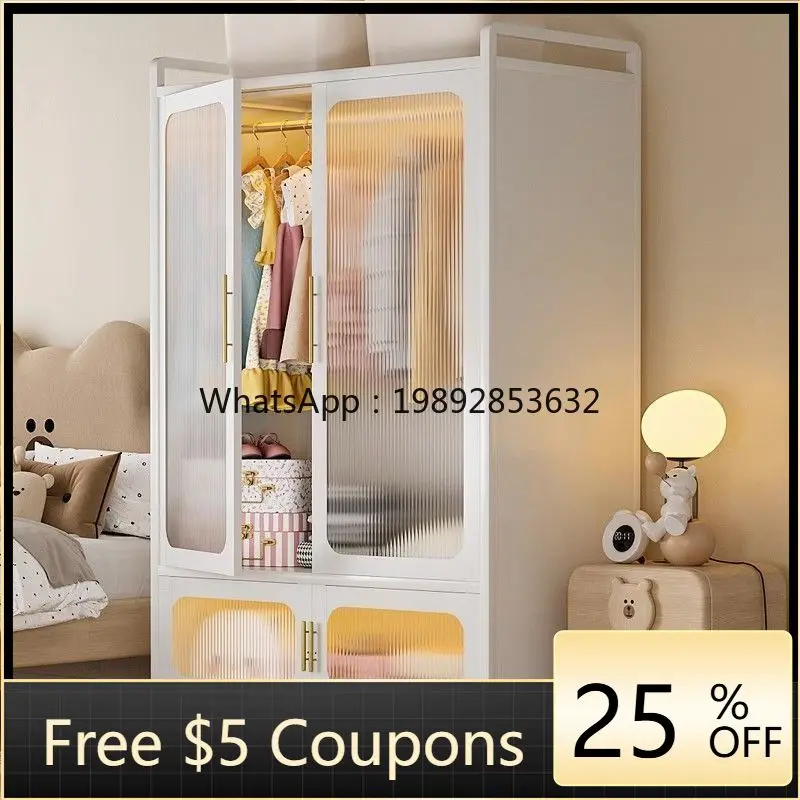 

LYY Simple Wardrobe for Home Bedroom Multi-layer Storage Clothes Rack Home Hanging Rack Long Floor-standing Clothes Cabinet