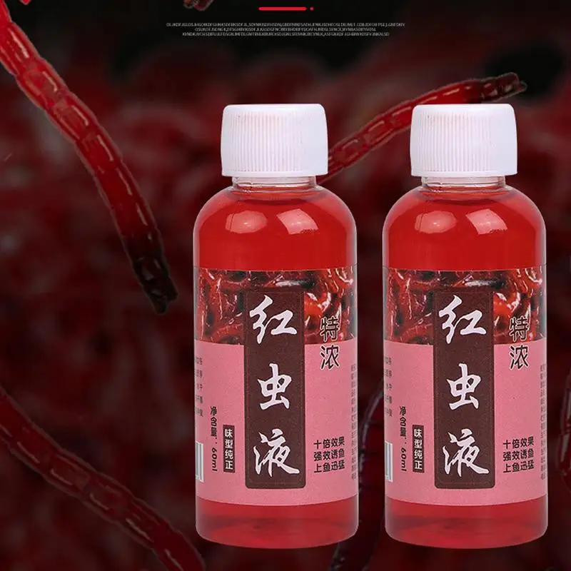 Fish Bait Liquid 2.54oz Bait Attractant Fishing High Concentration Red Worm Extract Fish Lure Additive For Anglers Accessories