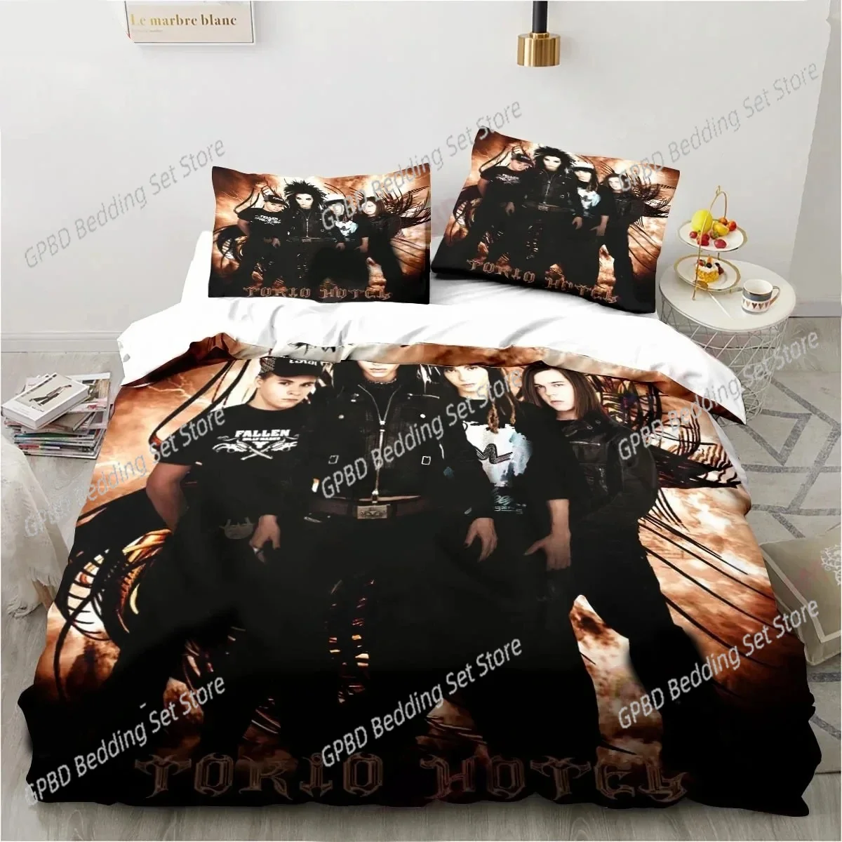 3D Print Tokio Hotel Band Bedding Set Duvet Cover Bed Set Quilt Cover Pillowcase Comforter king Queen Size Boys Adult Bedding