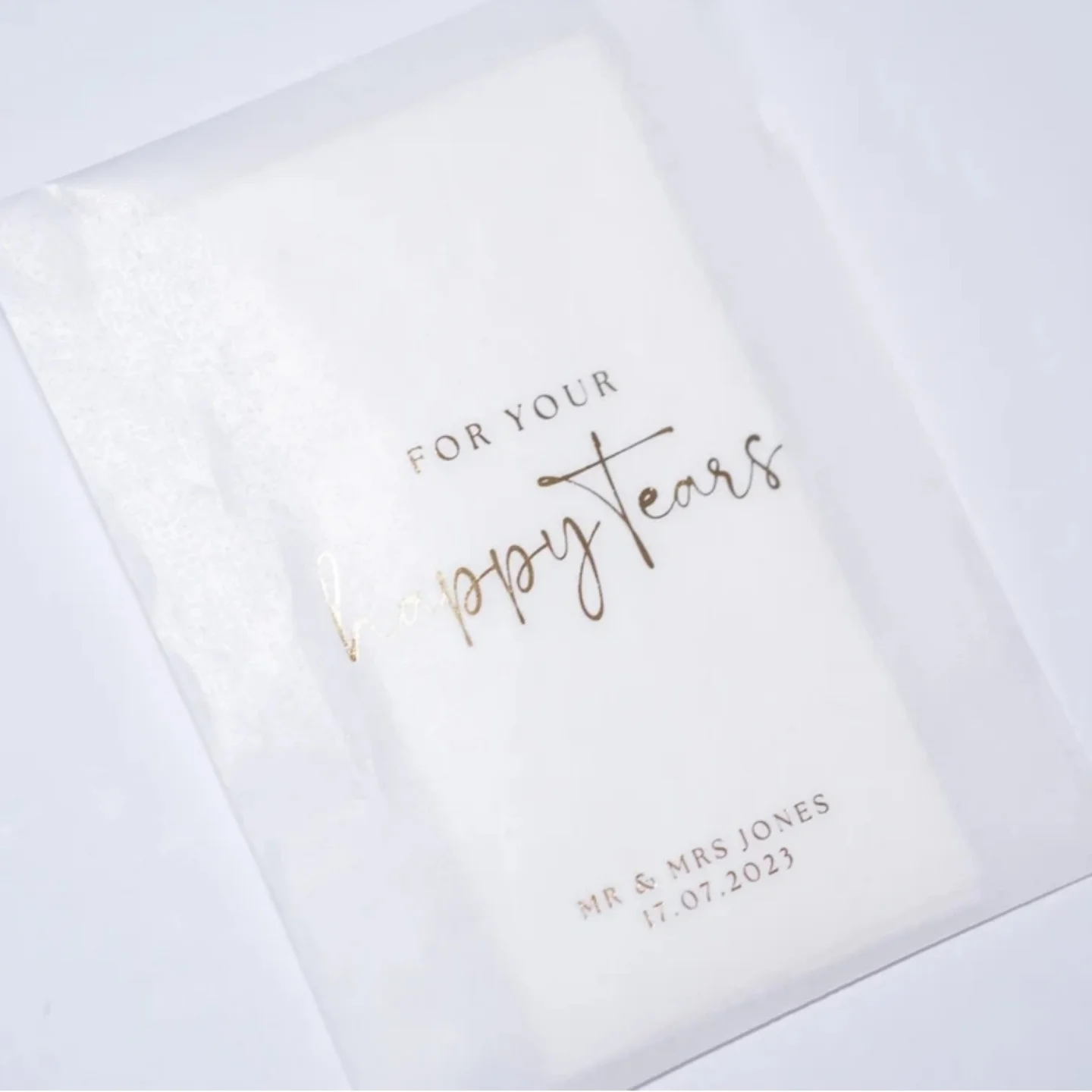 For Your Happy Tears | Tissue Packets | Personalised Tissue Bags