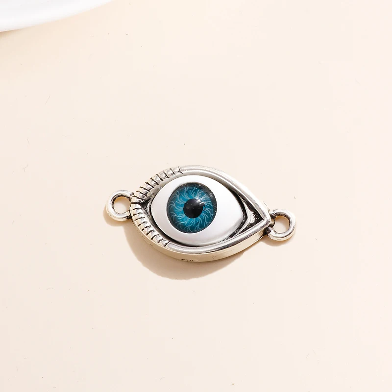 Leslie 8 Stück 15*30mm Antiksilberfarbene Blaue Augen-Anhänger für Halsketten, Armbänder, Ohrringe, DIY-Schmuckherstellung. – Detail 7