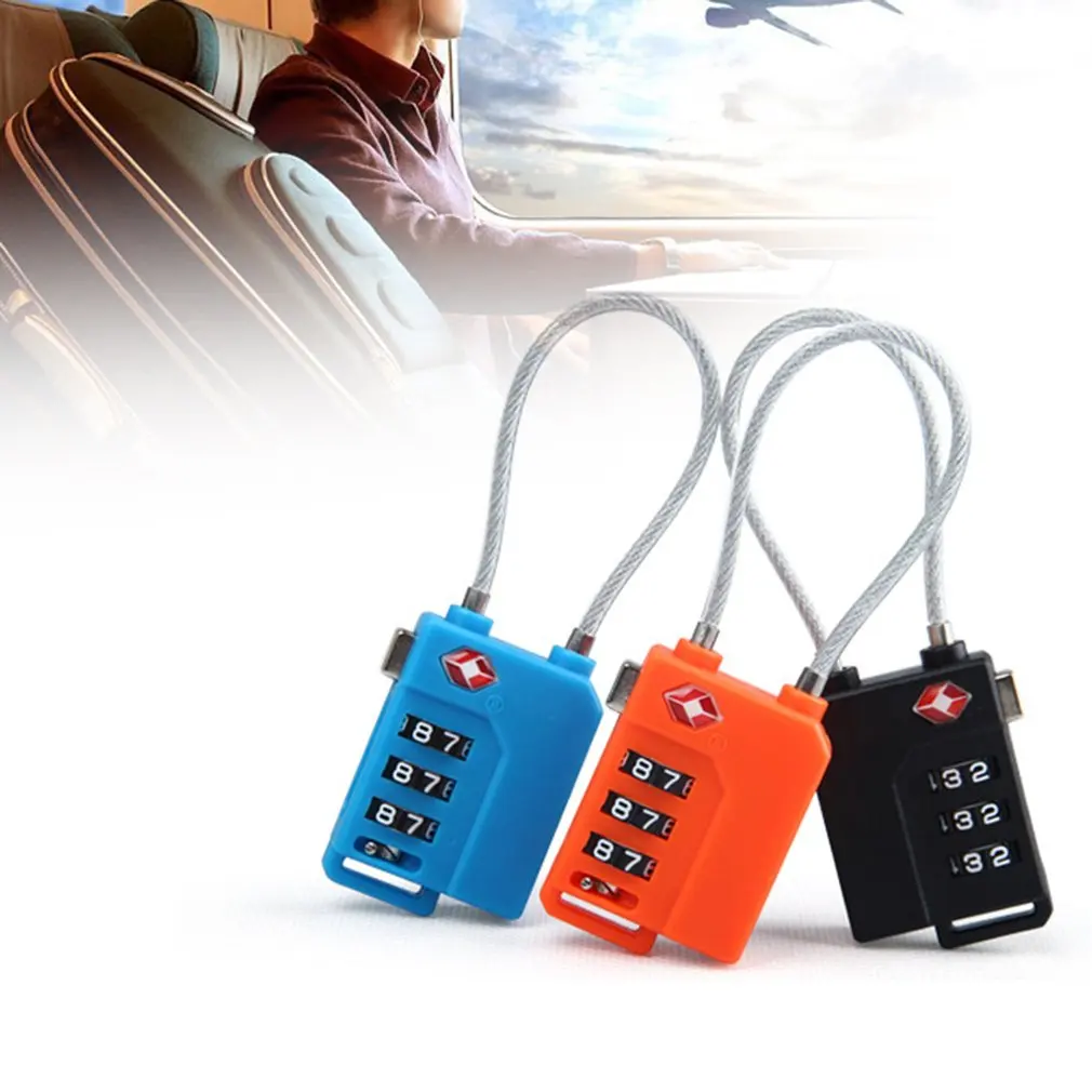 3 Digit Password Lock Steel Wire Security Lock Suitcase Luggage Coded Lock Cupboard Cabinet Locker Padlock Dropshipping