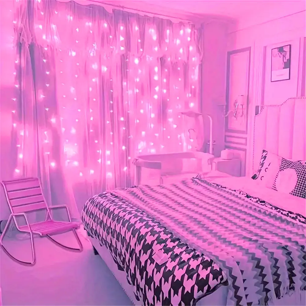 

LED Curtain String Light Decor Battery Power 2026 Ramadan Decoration for Eid Mubarak Wedding Valentine's Day 2026 Gift