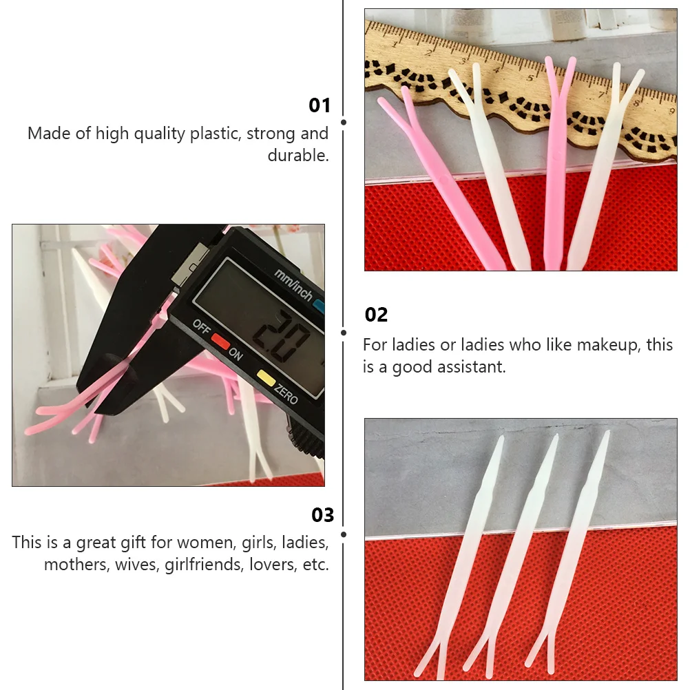 100 pezzi forchette adesive per doppia palpebra strumenti per trucco a forma di Y applicatore per nastro palpebra per forniture istantanee per sollevamento occhi