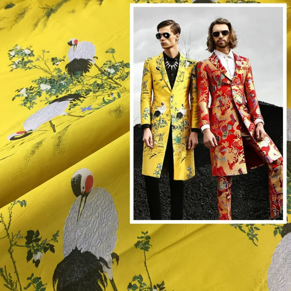 

Парчовая жаккардовая ткань, осенне-зимнее платье-журавль, плащ, одежда, ткань, европейский бренд, модный дизайн для шитья, оптовая продажа