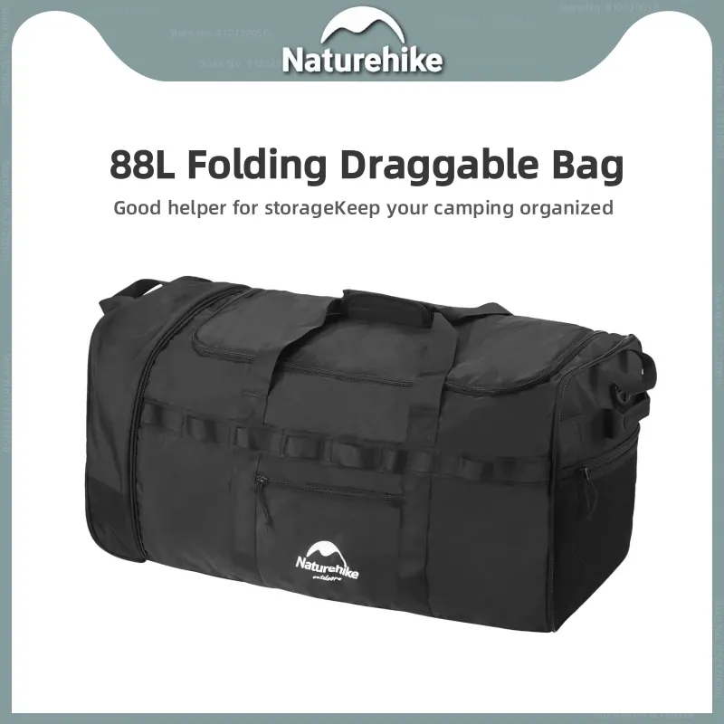 

Naturehike 88L Foldable Large Capacity Storage Bag With Wheel Outdoor Camping Tear Resistan Foldable Tug Bag Camping Equipment