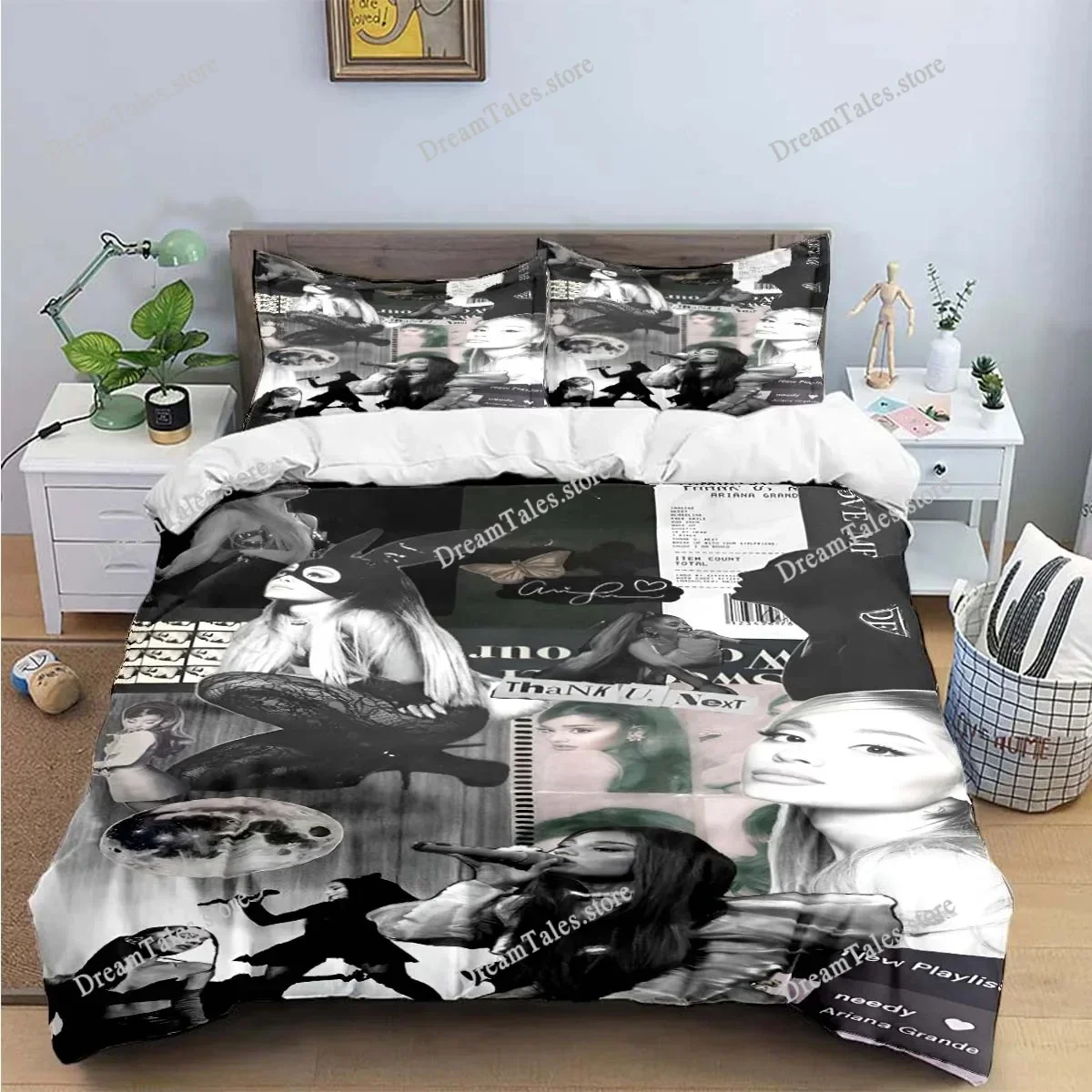 Fashion Pop Singer A-Ariana G-Grande Print Bedding Sets Bed Supplies Set Duvet Cover Bed Comforter Set Bedding Set Luxury Gift96