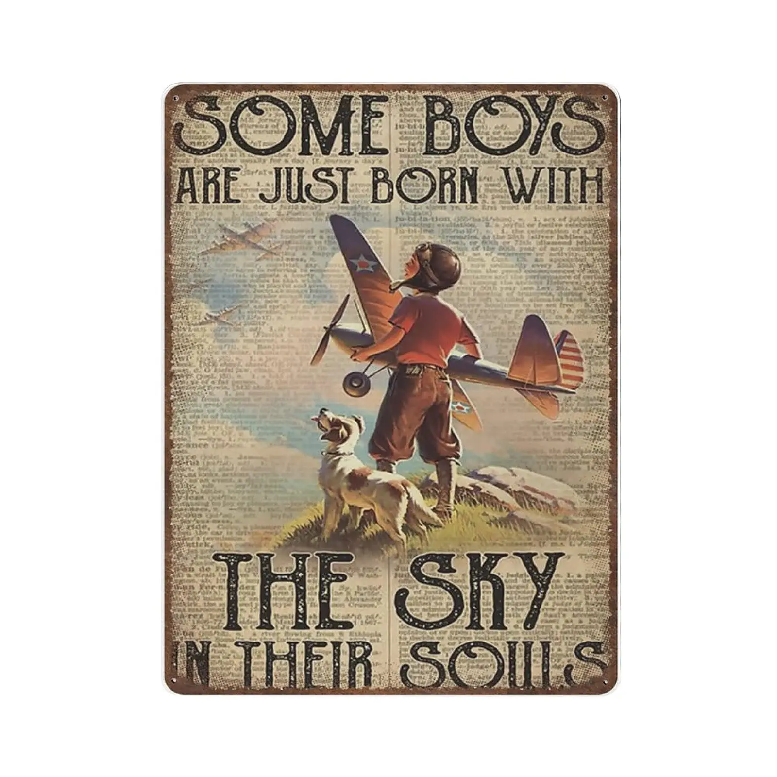 Dreacoss Some Boys are Just Born with The Sky in Their Souls Tin Sign -Vintage Tin Sign，Novelty Poster Artwork，Wall Decoration P