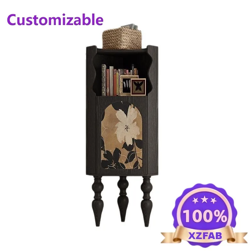 Factory Direct 2026 French retro flower solid wood corner cabinet triangular cabinet bedroom living room hotel corner triangular
