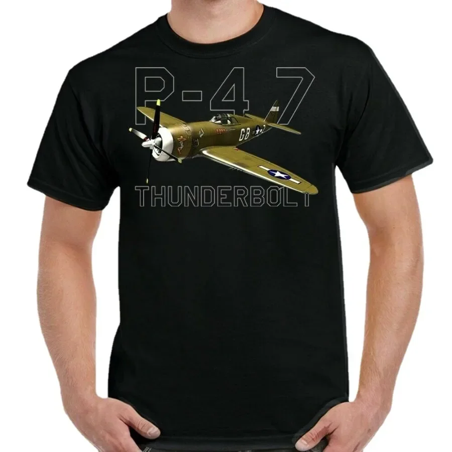 

The Second World War US Army Air Force P-47 Thunderbolt Fighter T-Shirt Cotton O-Neck Short Sleeve Men's T Shirt New Size S-3XL