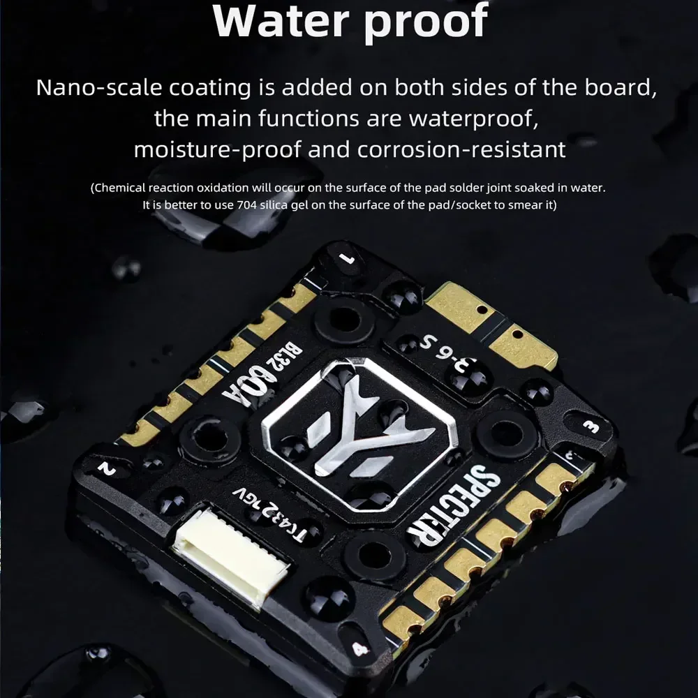 HGLRC SPECTER 60A 4in1 ESC BLHeli_32, DSHOT600 3-6S 20x20mm CNC Heatsink, for FPV Racing Drone Quadcopter RC Part