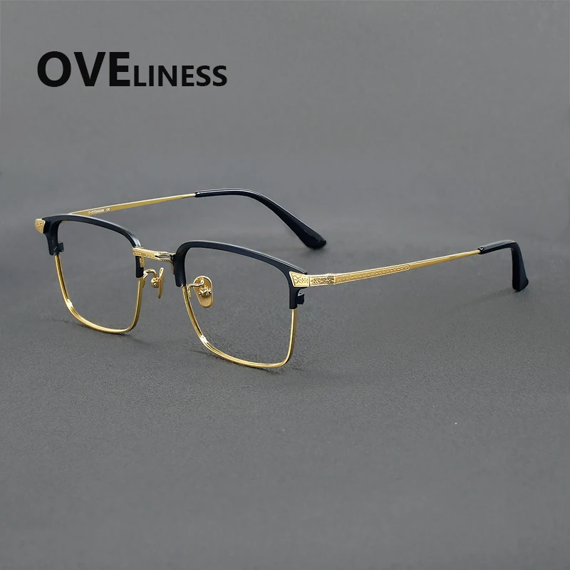 Pure Titanium Glasses Frame Men Square Ultralight Eyeglasses frame Japanese Ultralight-Weight High Quality Eyewear