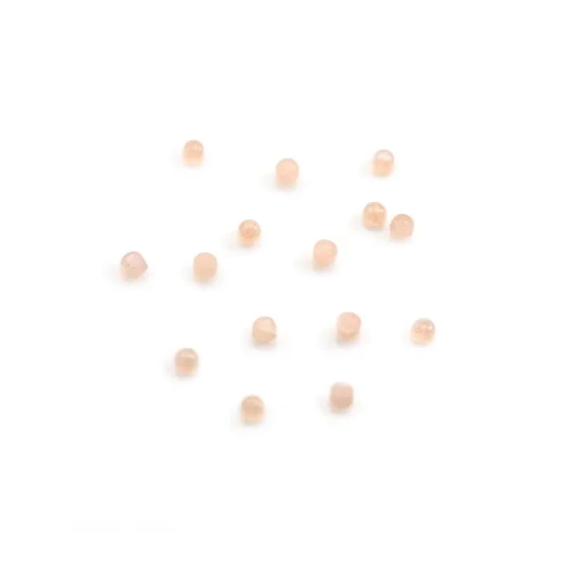 5pcs 2-16mm Sunstone Round Cabochon Beads No Hole Polished Flat Back for Necklace Pendant