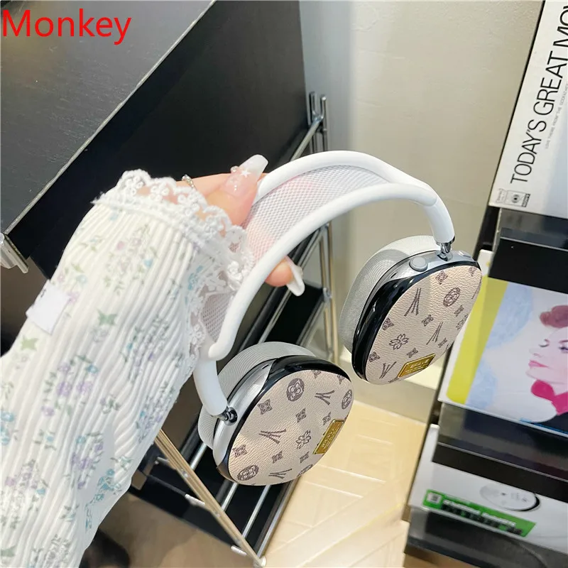 Luxury Retro PU Leather Hard Earphone Smart Protective Cases For Airpods Max Case Cover Wireless Headphone Earphone Accessories