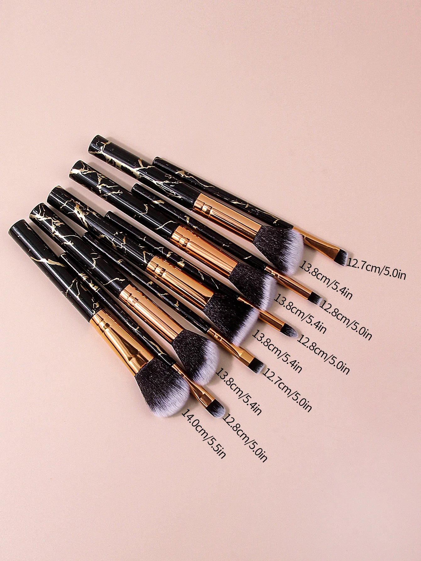 10 قطعة من فرش المكياج الرخامية الفاخرة الاصطناعية كابوكي الأساس مزج بودرة الوجه أحمر الخدود المخفي ظلال العيون فرش #6