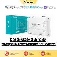 SONOFF 4CHR3 4CHPROR3 4-Gang WiFi Smart Switch Support RF Control RM433 Work With Alexa Google Home Assistant Alice Smartthings