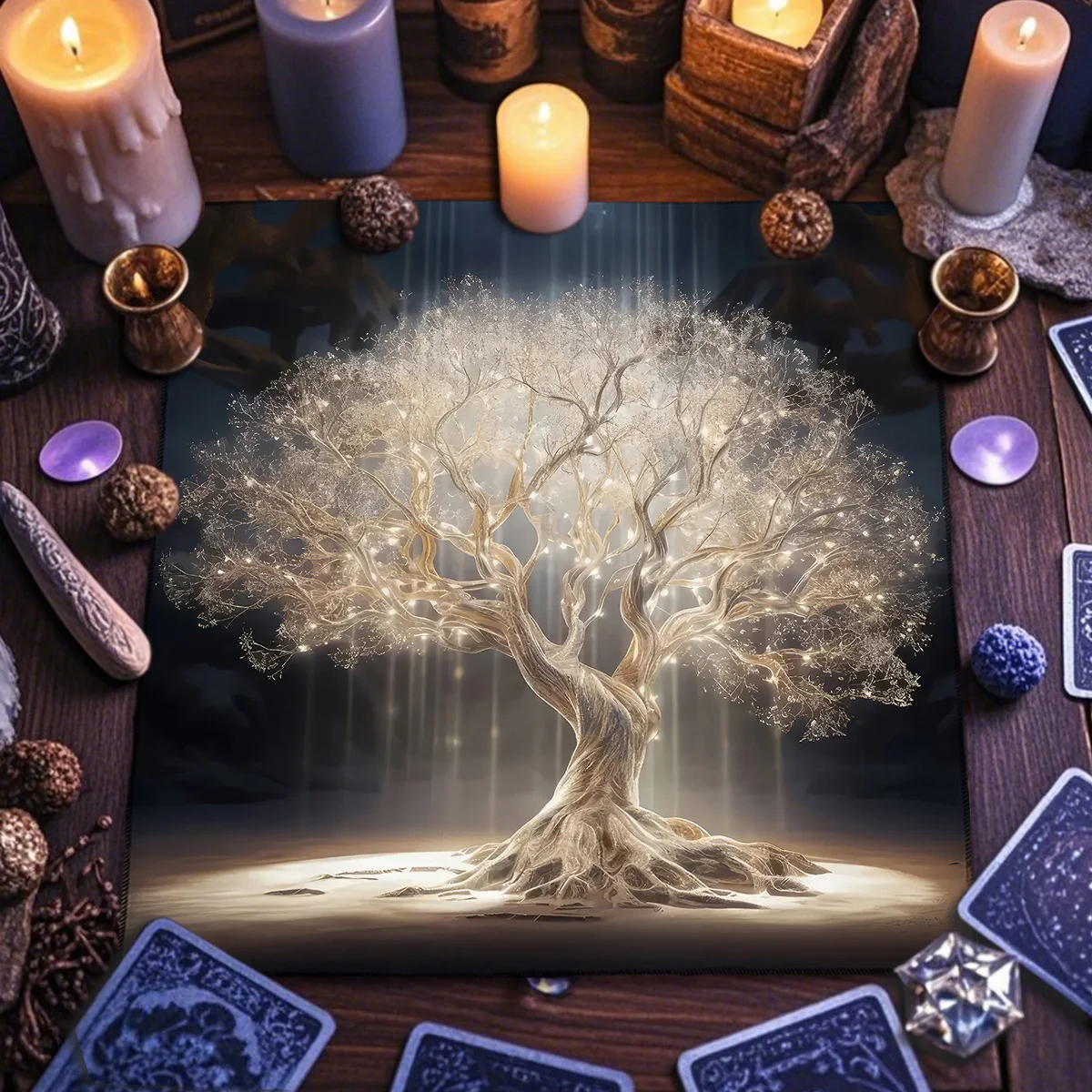Tree Of Life Starry Sky Tarot Card Tablecloth Altar Cloth Altar Decor For Tarot Witch Wicca Altar Cloth Divination Cloth Pad