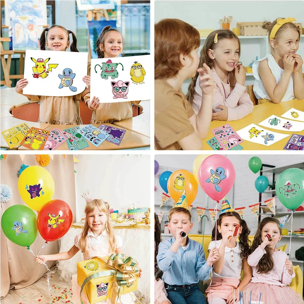 بوكيمون حفلة عيد ميلاد لوازم أساور ملصقات المفاتيح للأطفال بيناتا جودي حقيبة الحشو لطيف بيكاتشو بوكيمون حفلة الحسنات #6