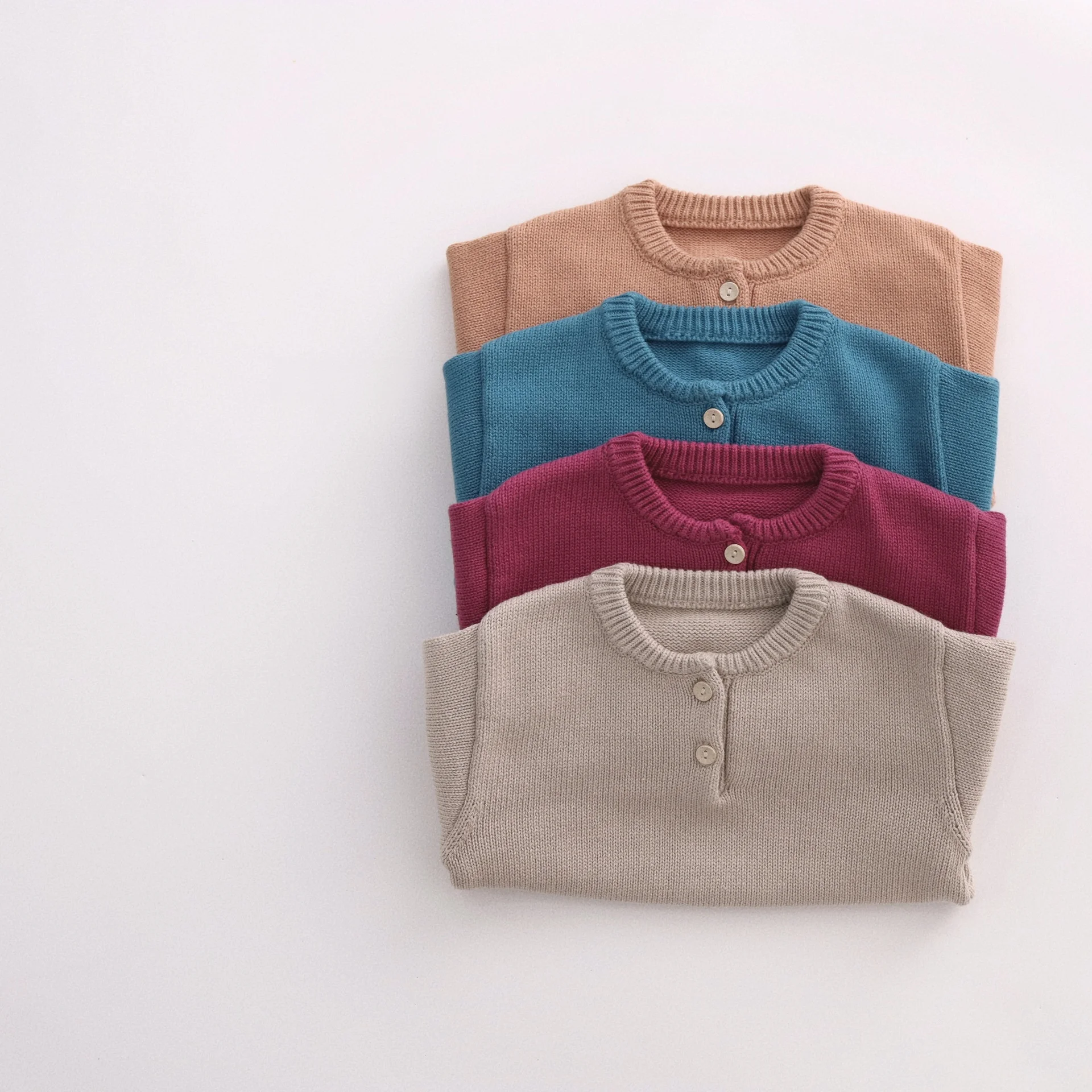 1-6Y Autumn Kids Boys Sweaters O Neck Knitwear Long Sleeve Cotton Knit Pullover Kids Girls  Swetaers