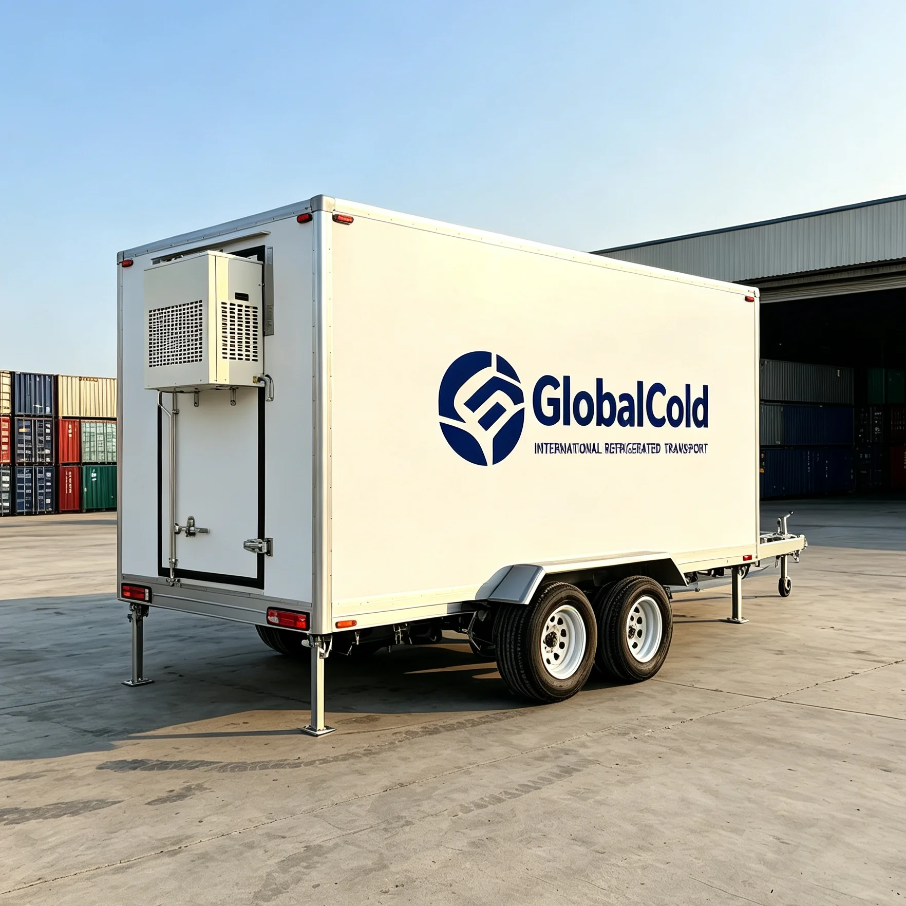 Mobile Refrigerated Trailer 0~-18°C Freezer Trailer for Meat Ice Cream Transport