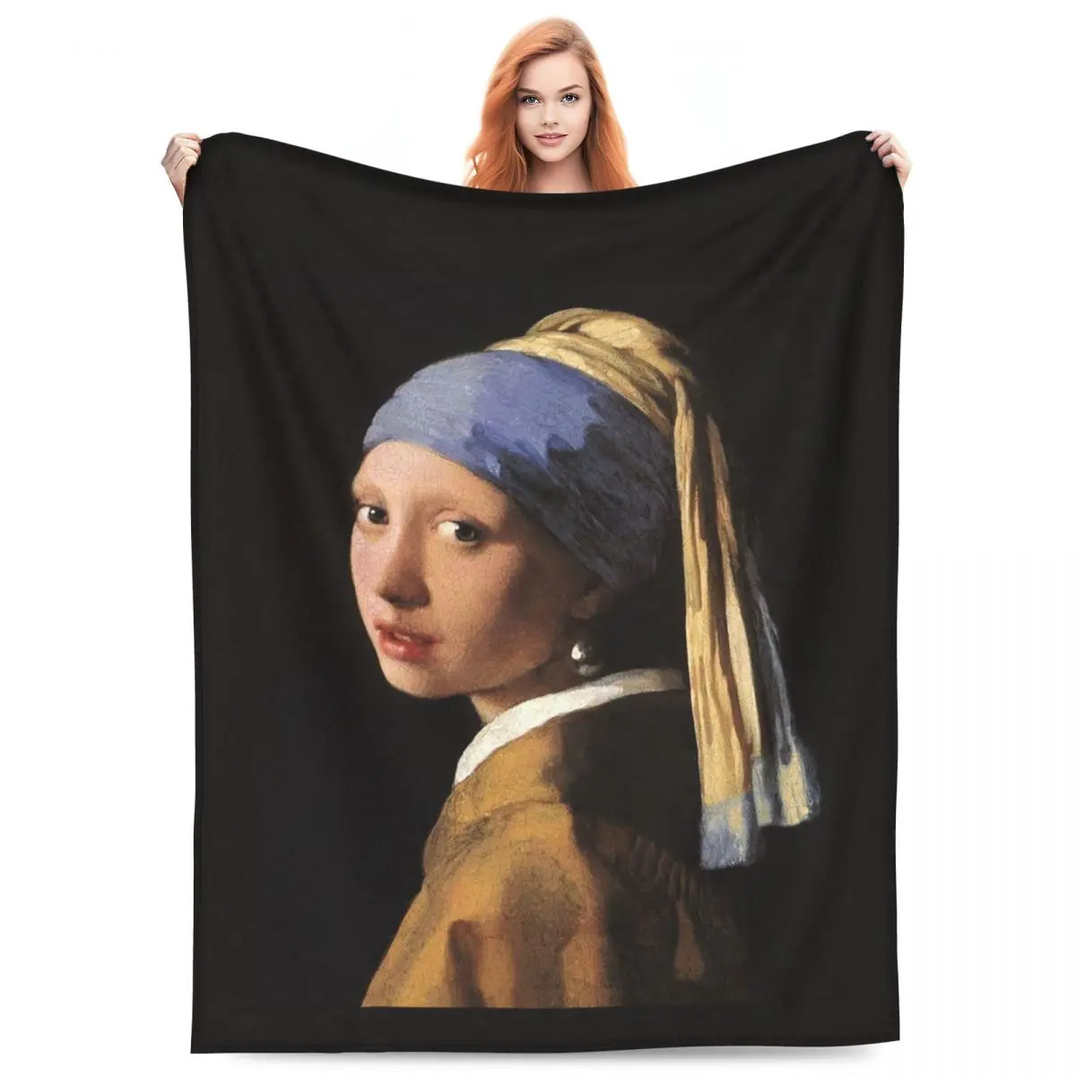 Mona Lisa Da Vinci Art Oil Painting (1) Blankets Flannel Sofa Throw Blanket Super Soft for Home Bedroom Throws Bedspread Quilt