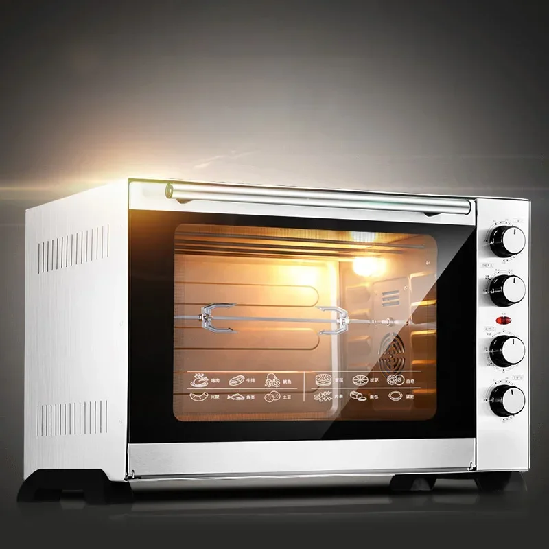 60L Multi-functional Electric Oven For Pizza Cake Bread Toaster Oven With Rotisserie Electric Oven Household Baking Equipment