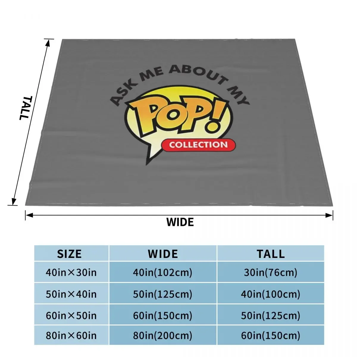 Ask Me About my Pop! Collection T-Shirt Throw Blanket Polar Hairys Blankets