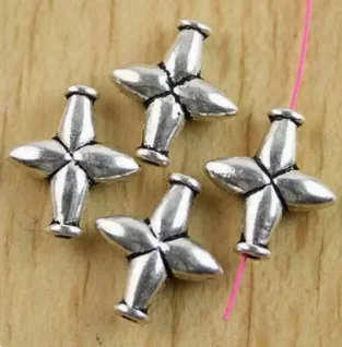 30pcs 14x12mm Alloy accessories tibetan silver cross spacer beads HWH0138