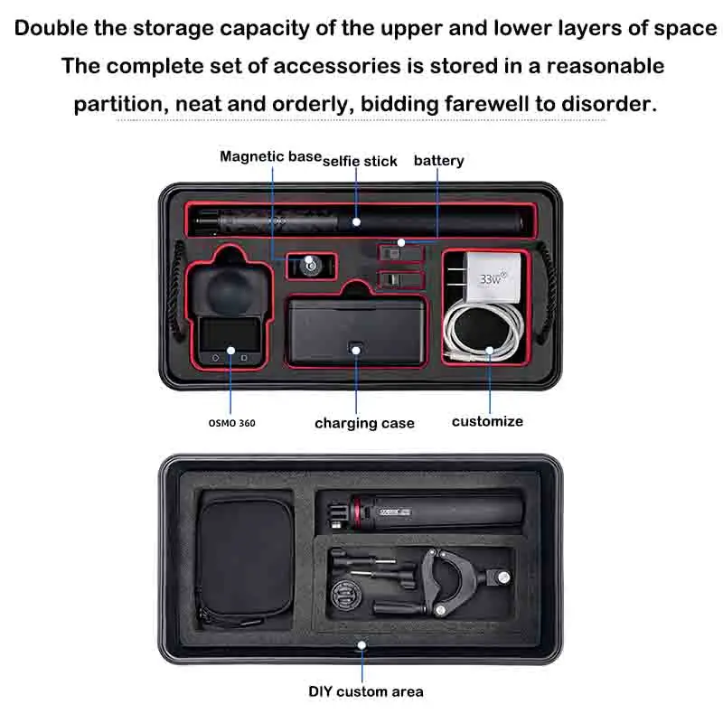 Para dji osmo 360 caso à prova de explosão osmo 360 saco portátil caixa à prova dwaterproof água casca dura caso grande capacidade