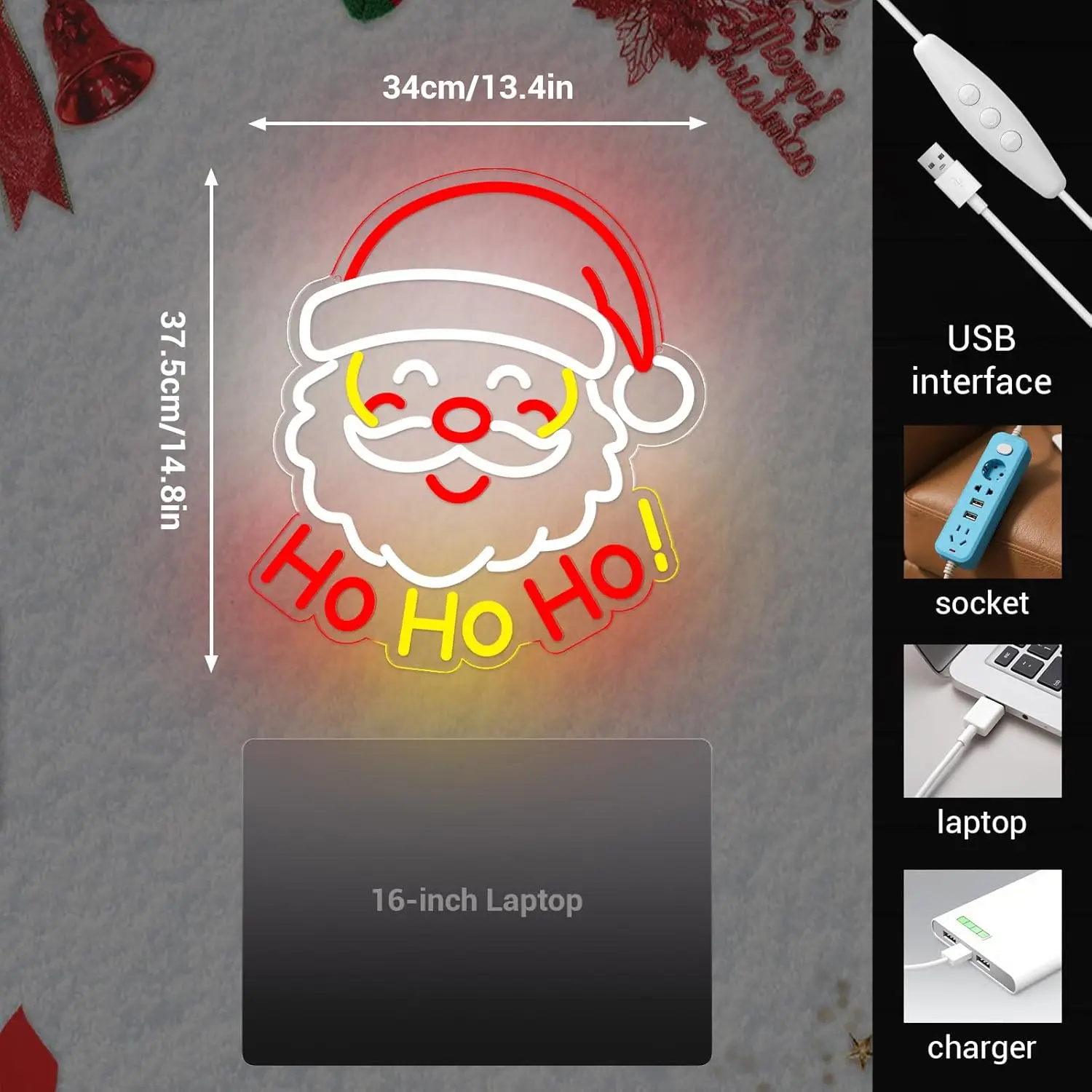 Árvore de natal sinais de néon alimentado por usb sinal de néon para decoração de natal luzes da janela do feriado quarto sala estar decorações para casa