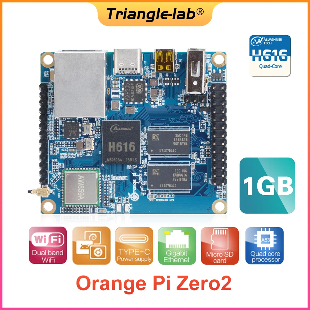 Trianglelab orange pi zero 2 kit 1G wifi run klipper firmware octoprint mainsail fluidd UI Raspberry Pi 4 alternative Printer