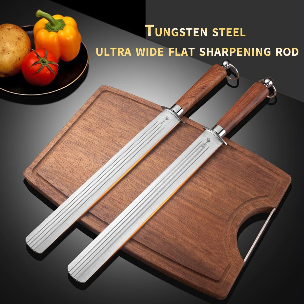 

Chaira lisa Professional sharpening knife | Tungsten Steel Honing Rod with Wood Handle for Chef/Kitchen Knives Durable Design