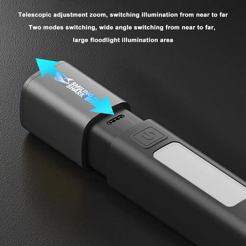 Mini Portable LED Flashlight USB Rechargeable With Hook Zoomable Torch Outdoor Camping Hiking Long-range Emergency Lantern