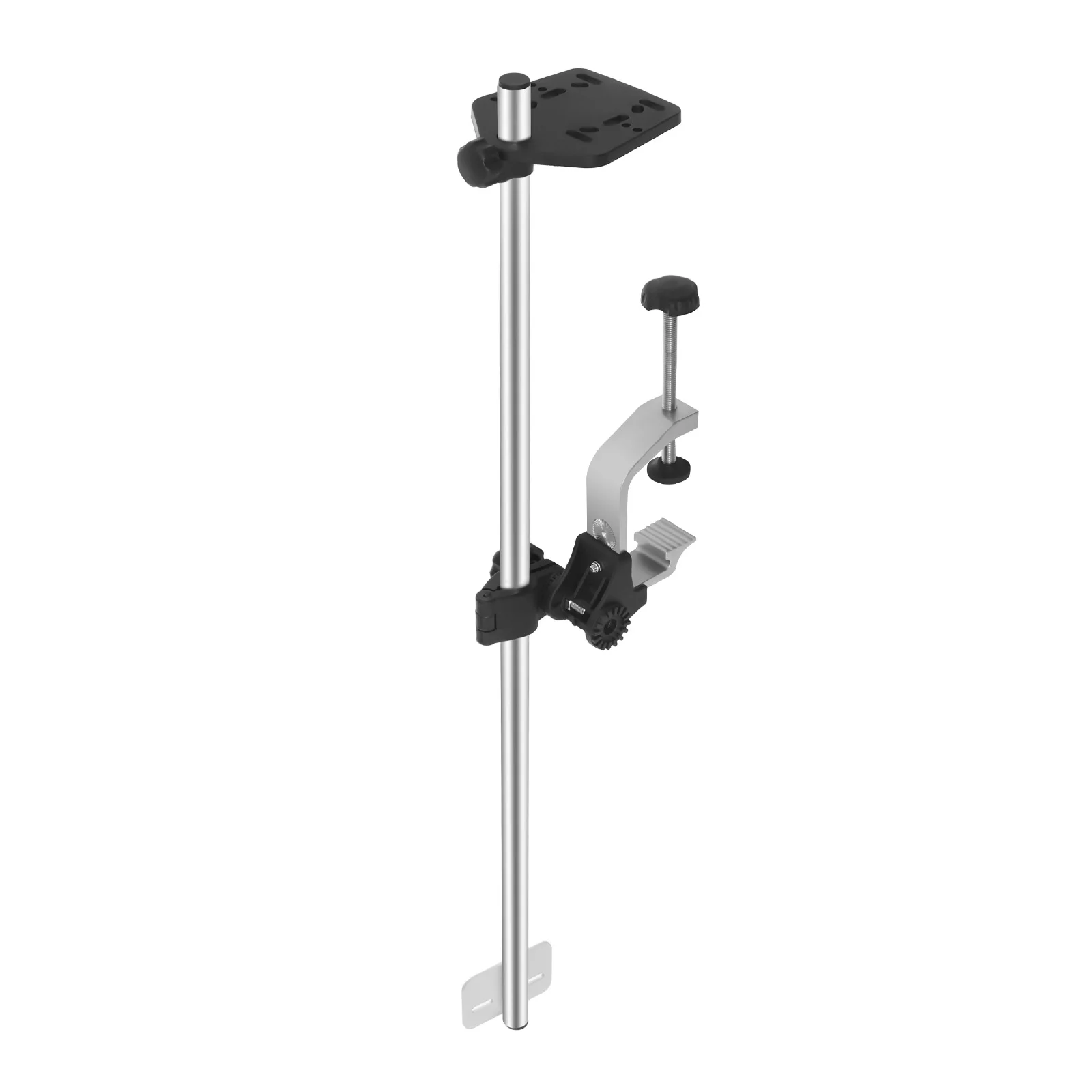 Universal Transducer Bracket with Fish Finder Mount  360° Rotatable Portable Transducer Mount, Heavy Duty Nylon Aluminum Alloy CNC Rustproof, Adjustable Clamp 3.15in, Tool-Free Knob Fixing, Easy to Install