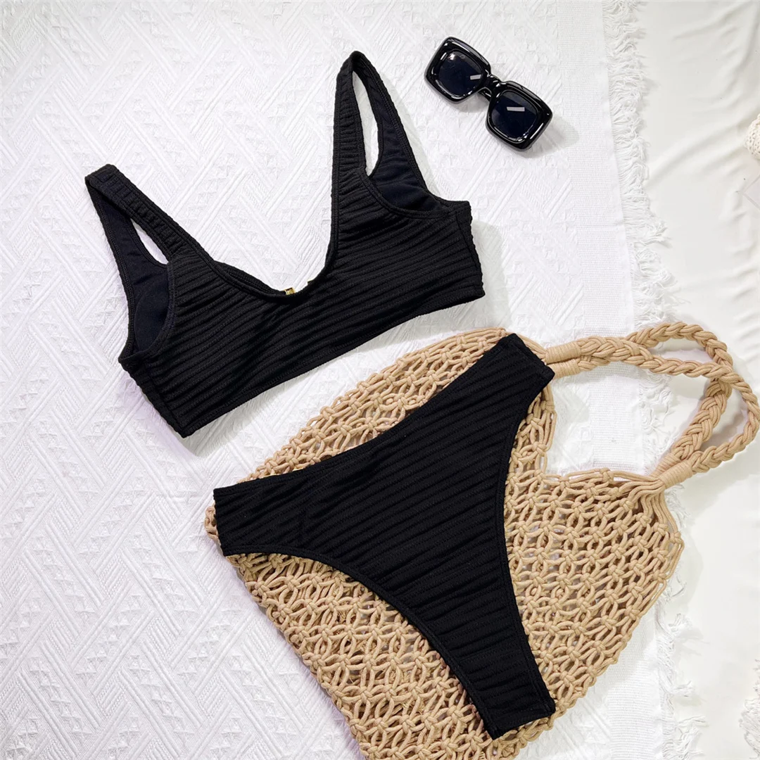 Sexy V-förmiger Bikini mit hohem Beinausschnitt und mittlerer Taille, zweiteiliger Bikini-Set, Badeanzug, Damen-Badebekleidung, Bather Swim V6929 – Detail 12