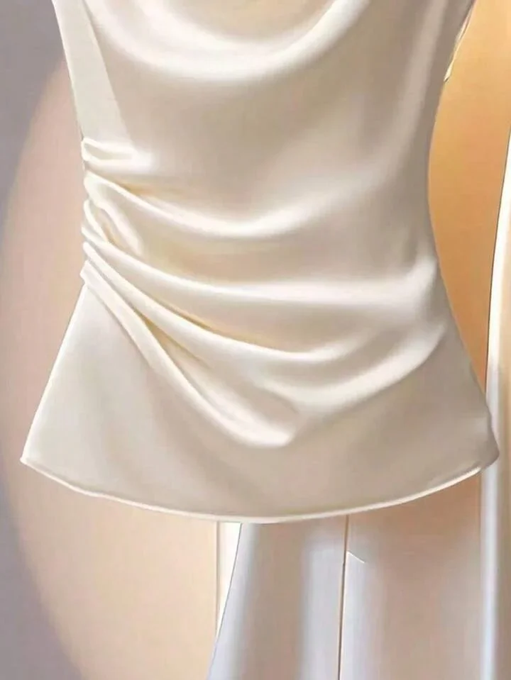 여름 프렌치 스타일 하이 패션 센세이션 얇은 셔츠 고품질 경량 셔츠 여성용 우아한 슬림 핏 여성 셔츠