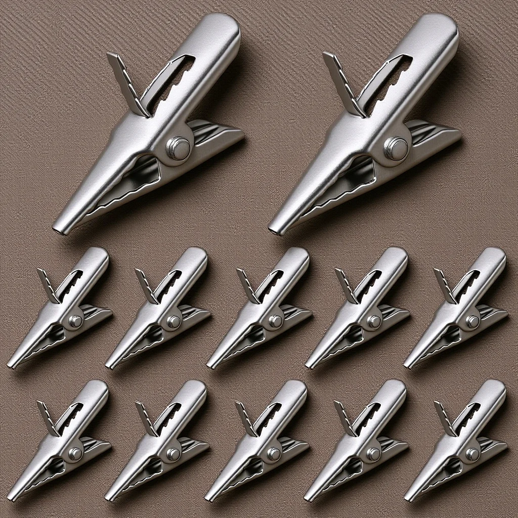 

50 pcs Christmas Decoration Clips Small Alligator Clips For Xmas Ornaments Garlands Diy Crafts Metal Clip Holders Iron Adornment