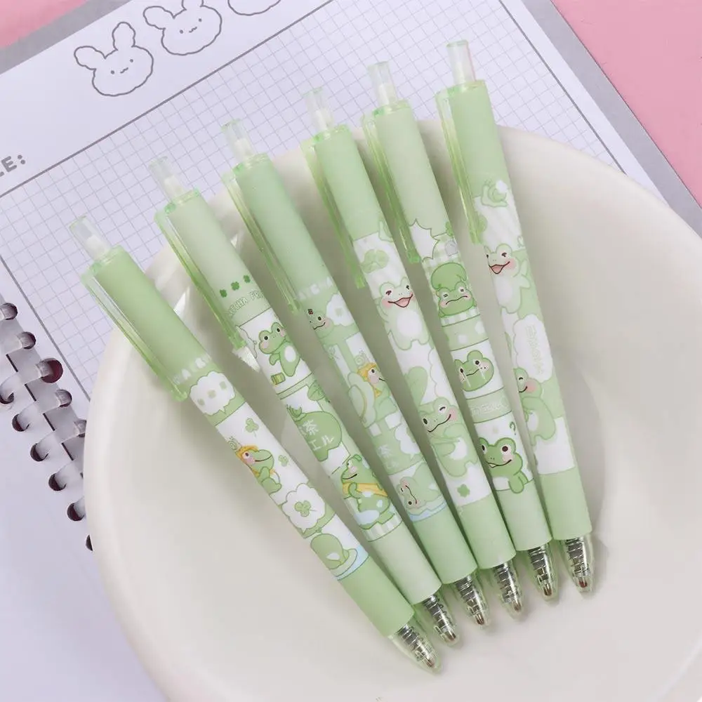 Imprensa durável presente de escritório material escolar ferramenta de escrita empurrar gel caneta sinal caneta sapo manual canetas gel caneta neutra canetas de tinta preta