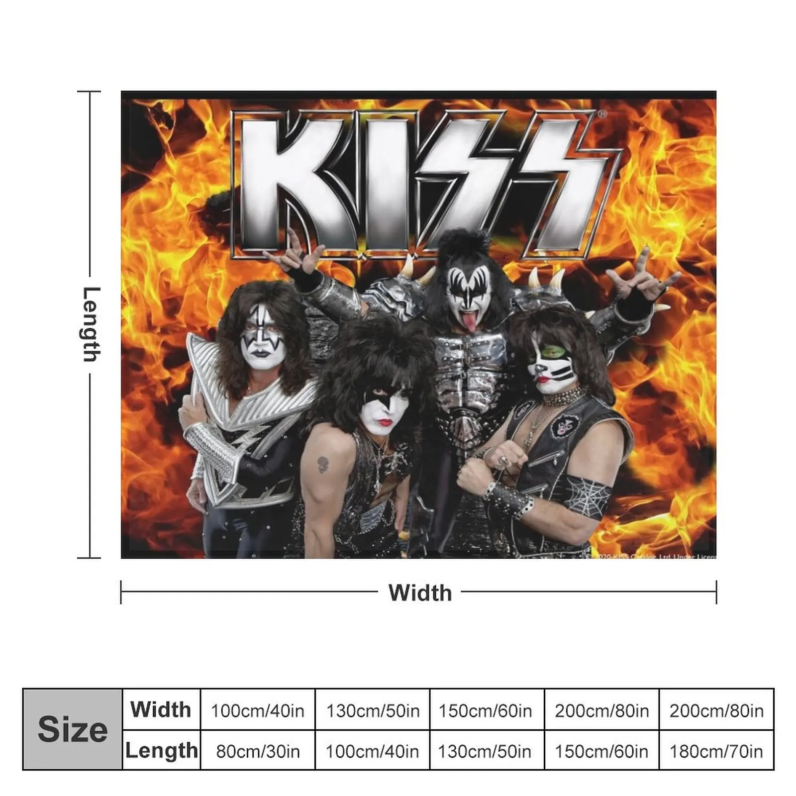 KISS with Logo and band Throw Blanket Soft Blankets Sofas Of Decoration Comforter Bed Blankets