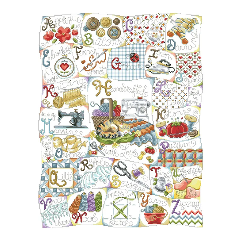 Stitching ABC cross stitch kits cartoon pattern design 18ct 14ct 11ct unprint canvas embroidery DIY needlework