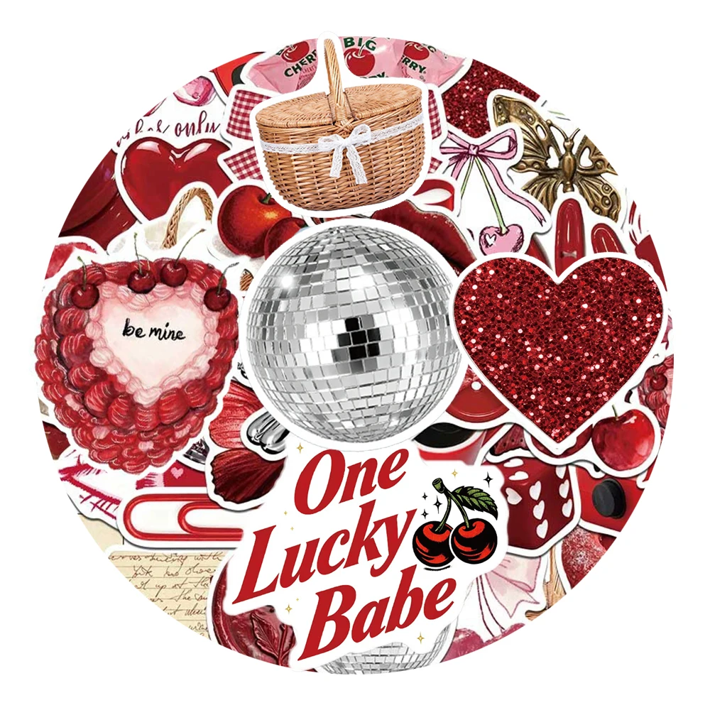 

10/30/50pcs Creative Vintage Y2K Cherry Colored Girl Stickers Aesthetic Art Graffiti Decals Notebook Suitcase Phone Sticker Pack