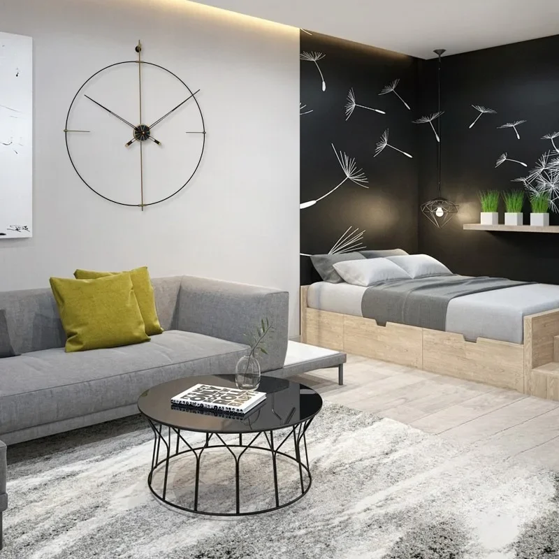 Minimalist Wall Clock Large Metal Clock Nordic Hollow Iron Art Watch Silent Quartz Oversized Living Room Home Decoration Clocks