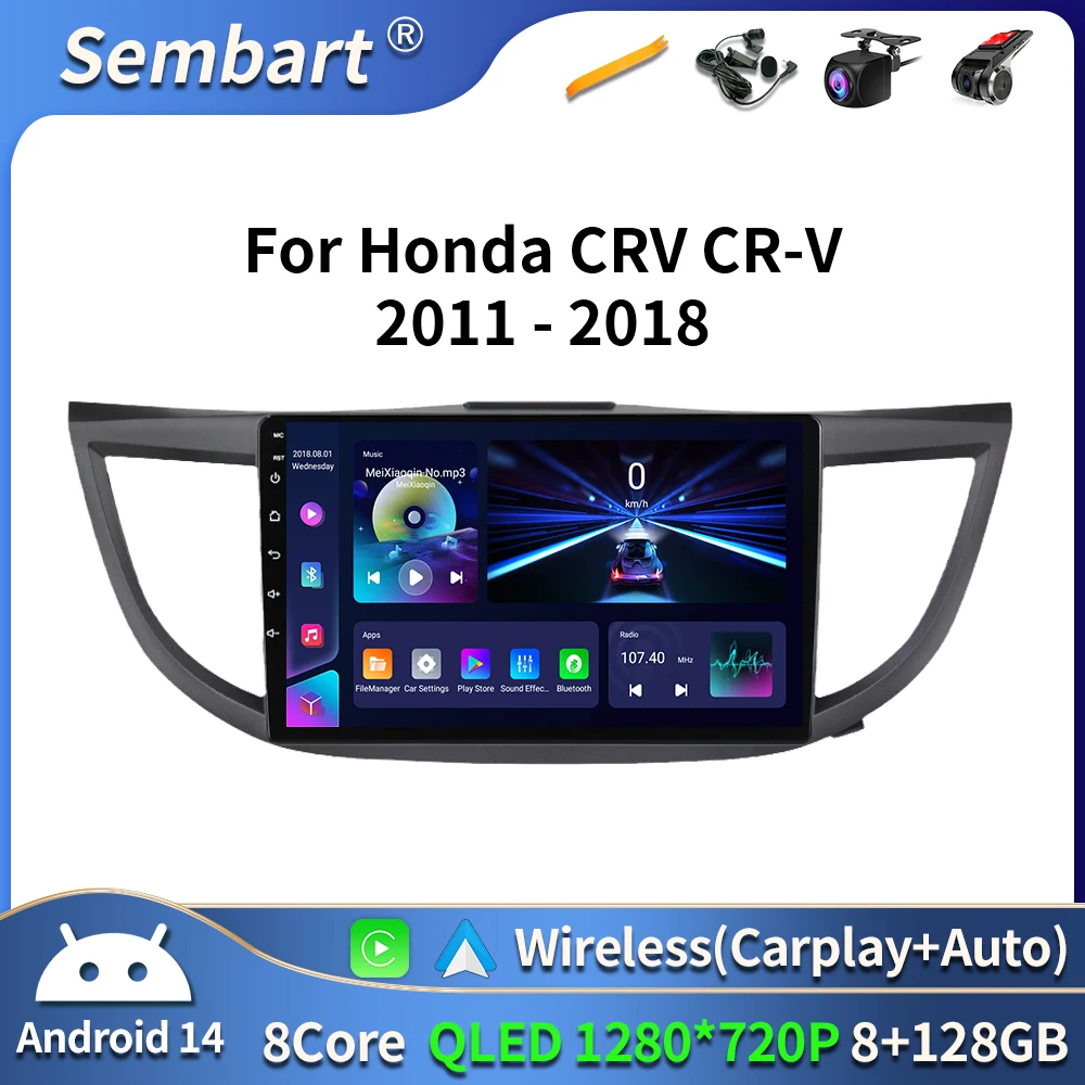 

Android 14 Carplay Auto For Honda CRV CR-V 2011-2018 Car Radio Multimedia Video Player Navigation GPS No 2Din 2 Din DVD DSP 4G