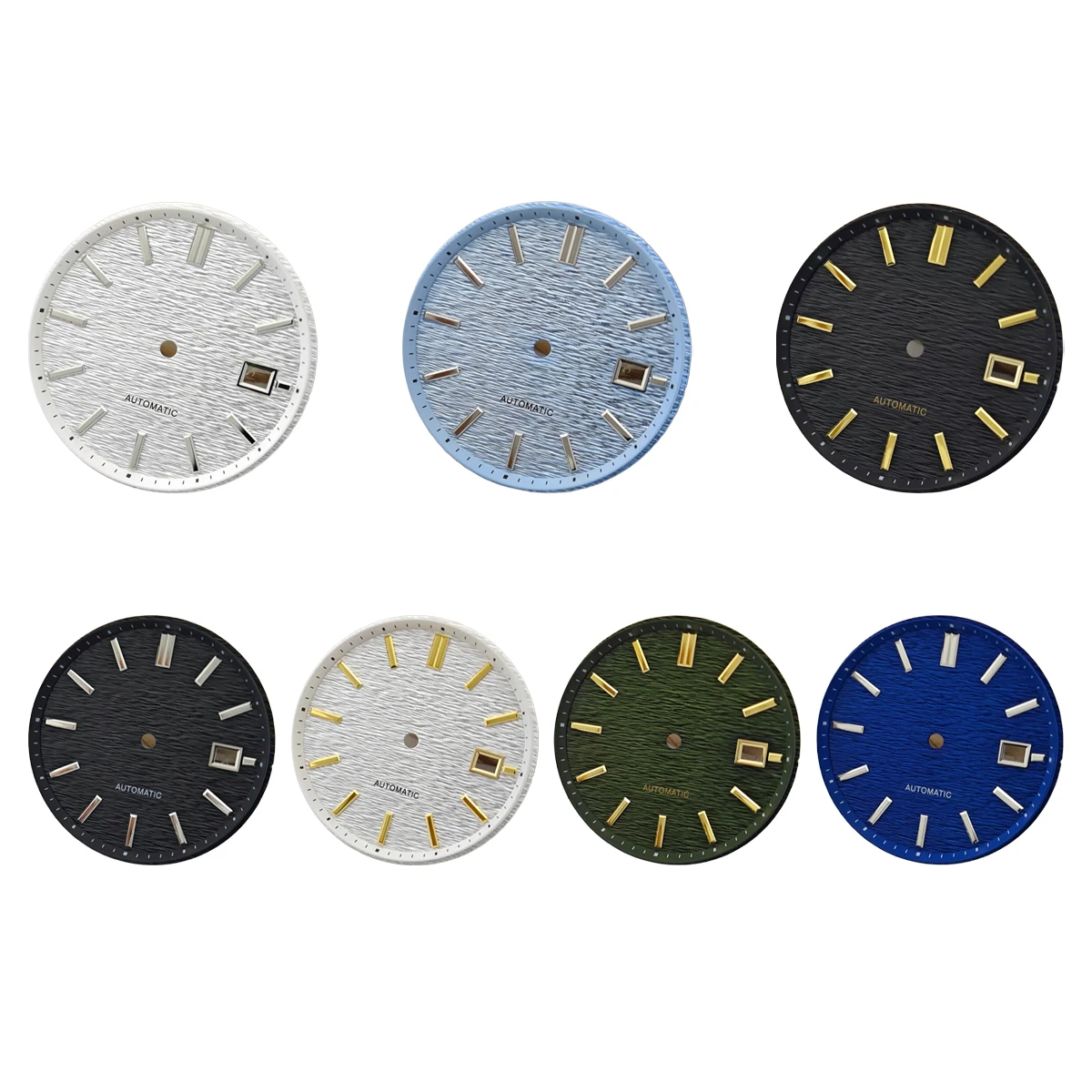 33.5mm No logo Transverse Stripe Texture Watch Dial Suitable for Seiko NH35/NH36/4R/7S Movement Replacement Parts Accessories