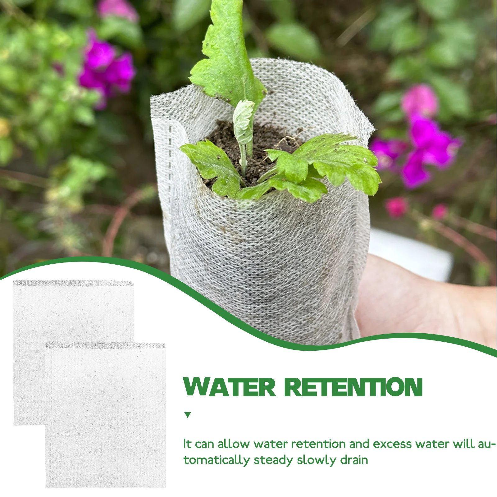 

300Pcs Nonwoven Nursery Bags for Healthy Growth of Flowers Vegetables Saplings Growing Bags Fabric Pots Mushroom Growing Bag