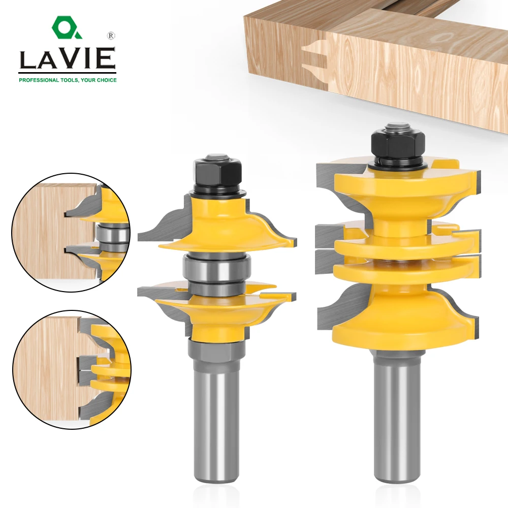 LAVIE 2pcs 12mm 1/2" Shank Entry & Interior Door Ogee Router Bit Matched MIlling Cutter Set for Wood Woodworking Machine 03123