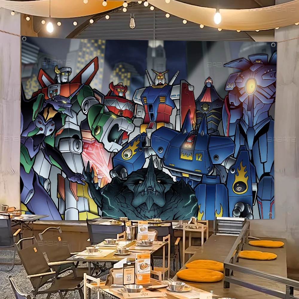 UFO Robot Goldrake Grendizer Sci Fi Anime Banner Art Printing Japanese Wall Flag Anime Wall Hanging Home Decor