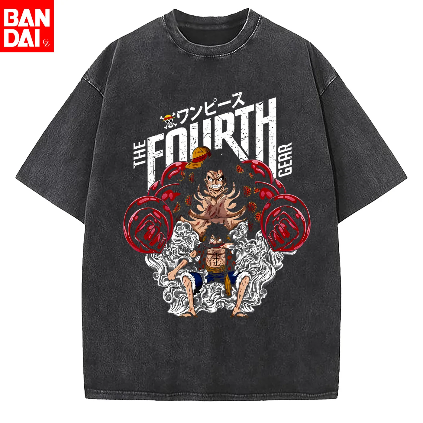 

One Piece 2026 Summer Unisex Washed Black Cotton T - Shirt Front Roronoa Zoro Swordsman Graphic Anime Streetwear